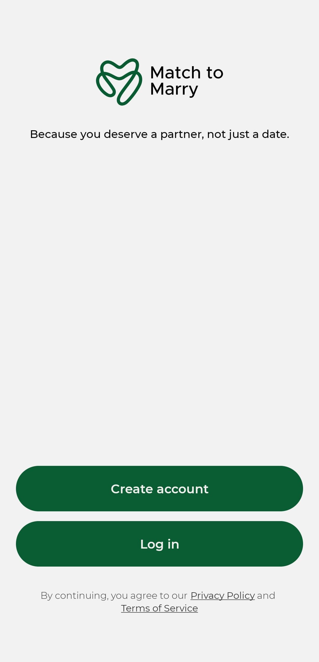 Match to Marry app interface page 1